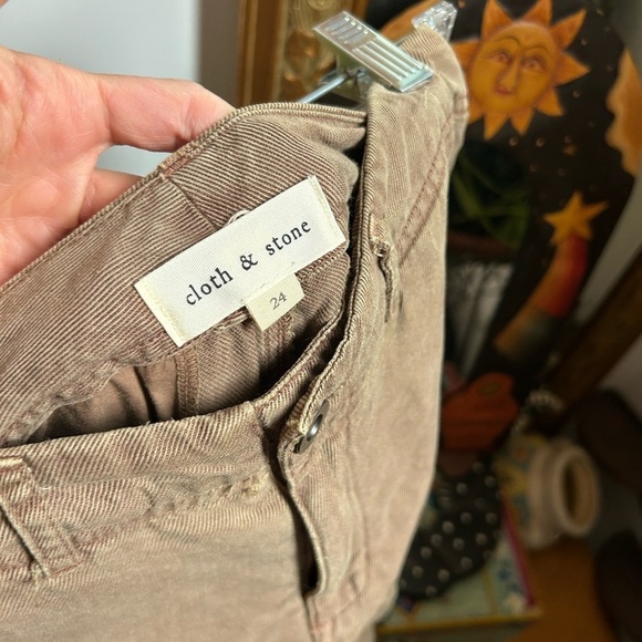 Cloth & Stone Brown Straight Leg Cargo Pants 24" - Picture 3 of 16